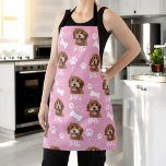 Pink Personalised Pet Photo Dog Lover Instagram Apron<br><div class="desc">Show off your love for your furry companion with the "Cute Custom Love Paw Print Dog Lover Pet Photo" design. This personalised product allows you to feature your favourite pet photo, creating a heartwarming tribute to your beloved dog. With an adorable paw print motif and customisable options, it's the perfect...</div>