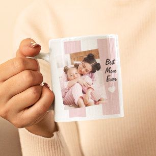 Pink Personalised Photo Best Mum Ever Coffee Mug