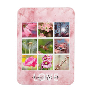 Pink Personalised Photos Love Magnet