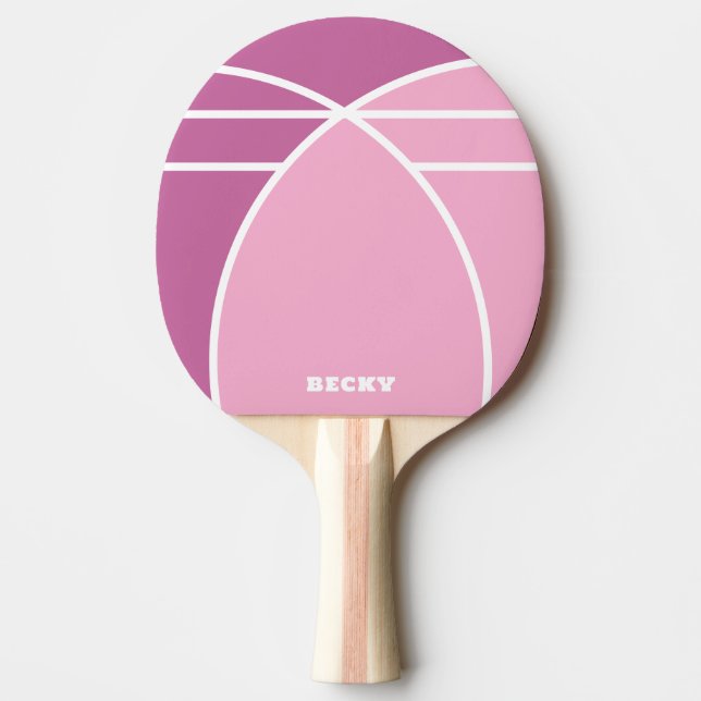 Pink Personalised Ping Pong Paddle with Name (Front)