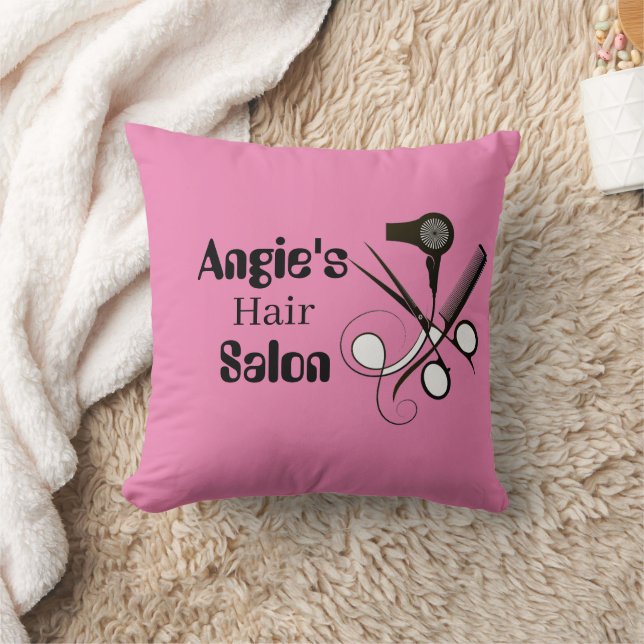 Pink Personalised Salonist Throw Pillow (Blanket)