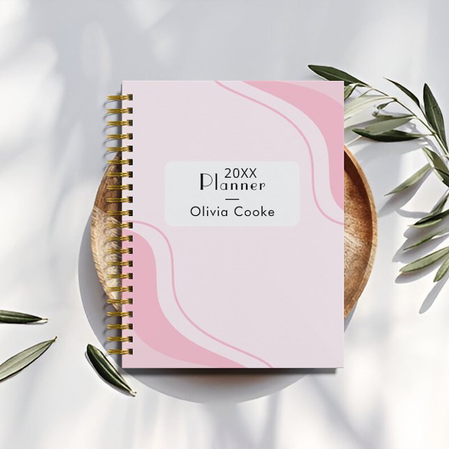 Pink Personalised Yearly Planner With Custom Name (Pink Personalized Yearly Planner With Custom Name)