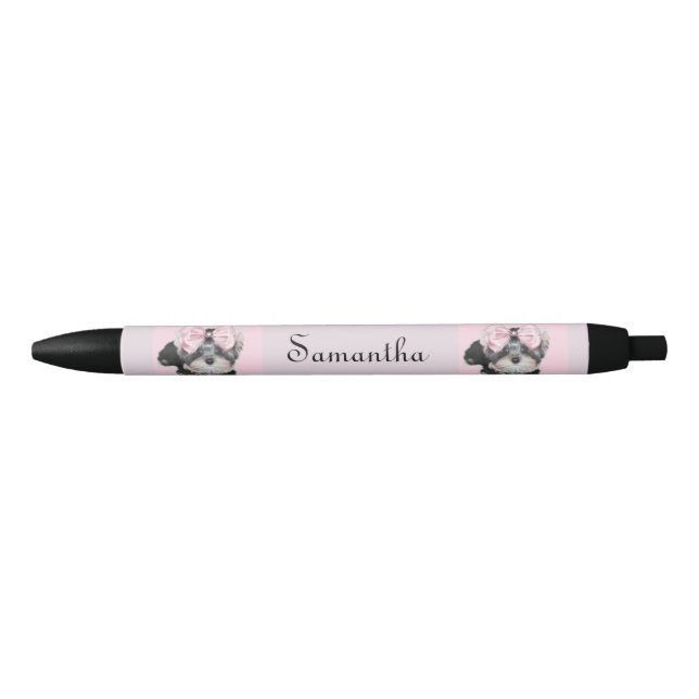 Pink Personalised Yorkshire terrier pen (Front)
