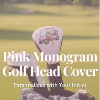 Pink Personalized Monogram Design Custom Golf Head Cover
