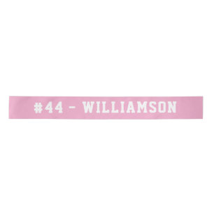 Pink Personalized Name and Number Homecoming Satin Ribbon