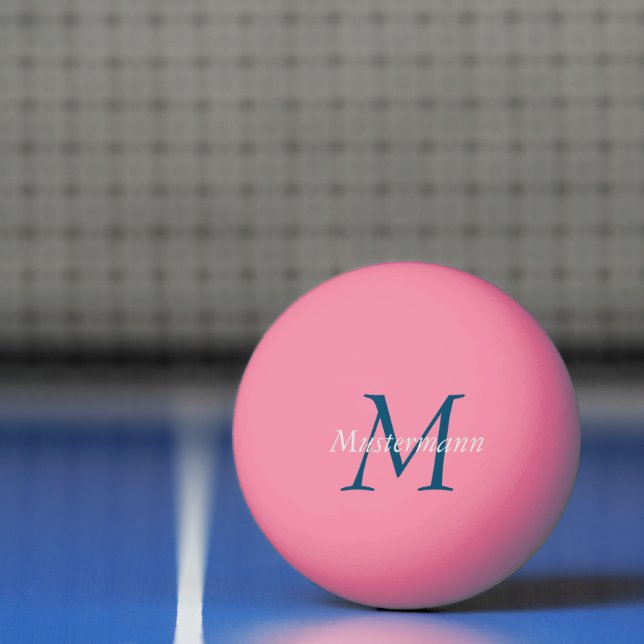 Pink personalized with monogram ping pong ball (Net)