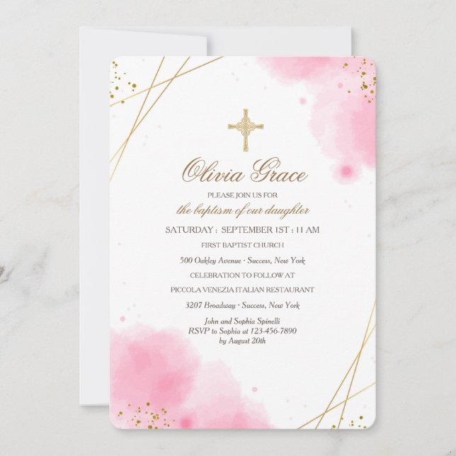 Pink Persuasion Religious Invitation (Front)