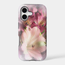 Pink Peruvian Lilies Floral Cell Phone Case