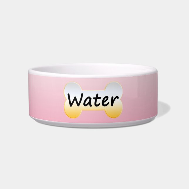 Pink Pet Ceramic Water Bowl (Front)