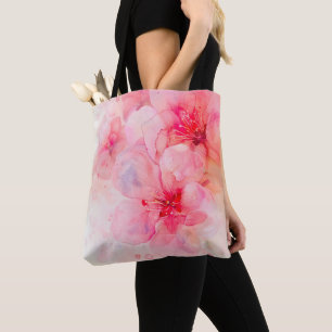 Pink Petal Elegance Watercolor Tote Bag