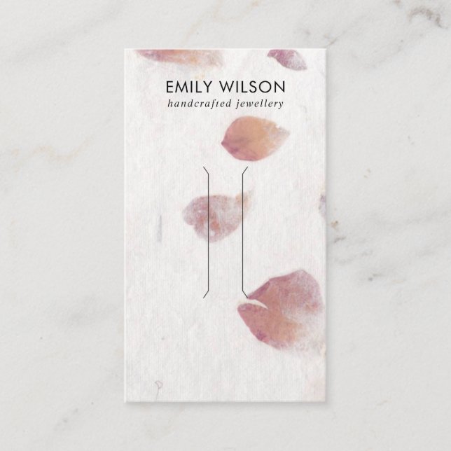 PINK PETAL HANDMADE PAPER  HAIR CLIP DISPLAY CARD (Front)