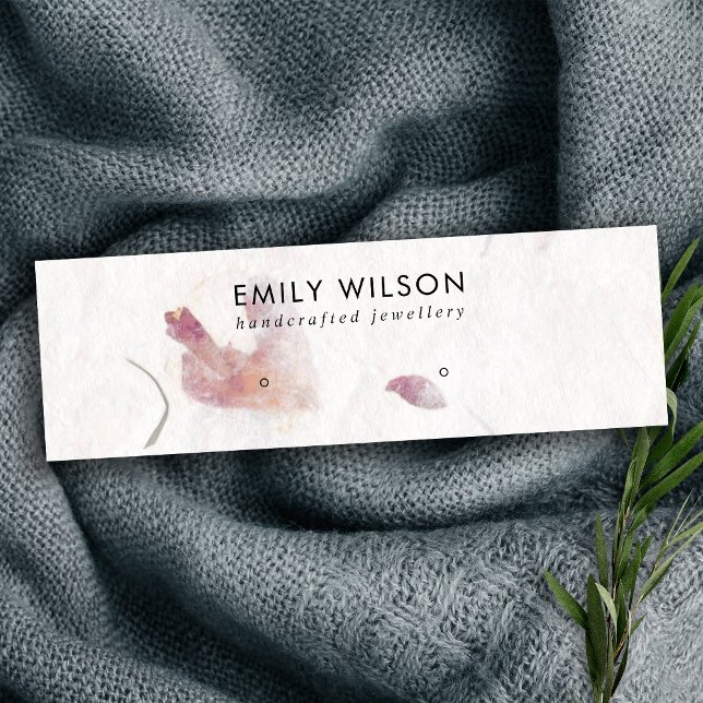 PINK PETAL HANDMADE PAPER STUD EARRING DISPLAY MINI BUSINESS CARD (Creator Uploaded)