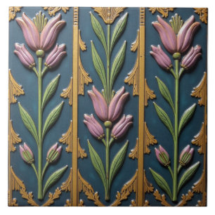 Pink Petal Triptych Tile