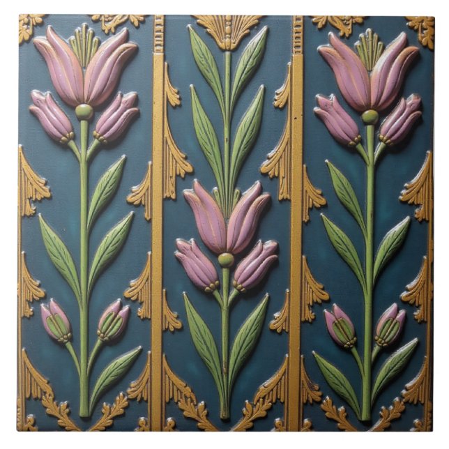 Pink Petal Triptych Tile (Front)