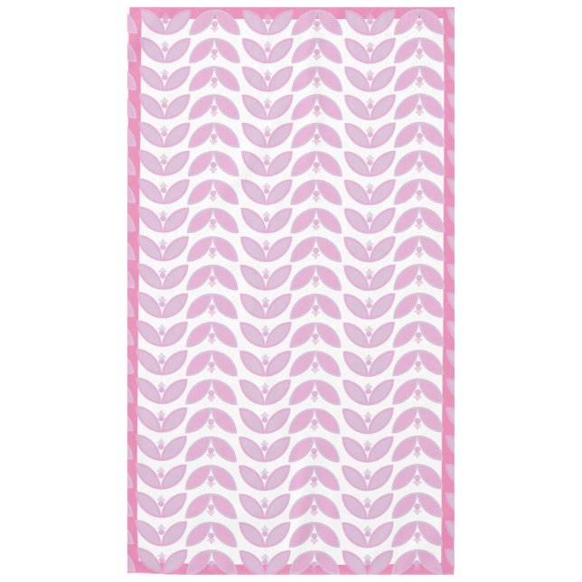 Pink petal wave botanical pattern tablecloth (Front)