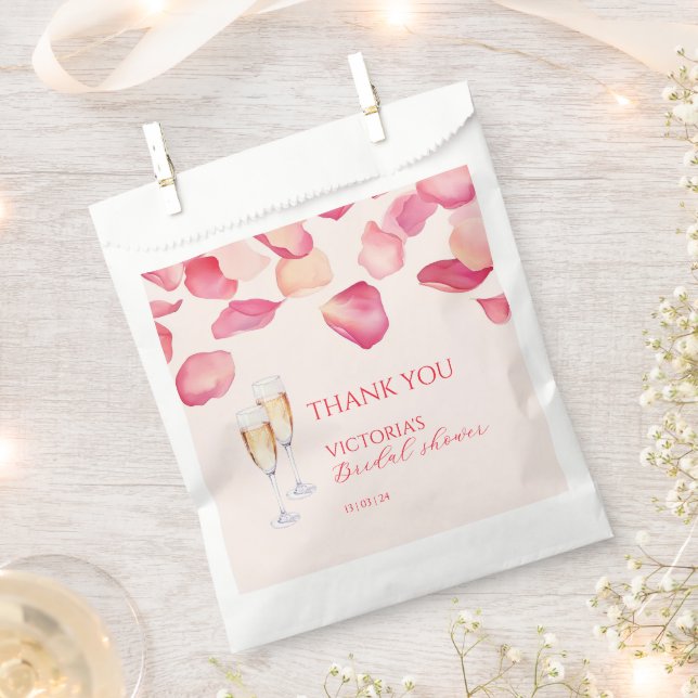 Pink Petals and Prosecco Bridal Shower Favour Bags (Clipped)