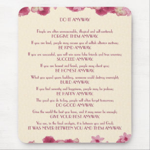 Pink Petals Do It Anyway Mouse Pad