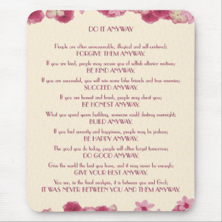 Pink Petals Do It Anyway Mouse Pad