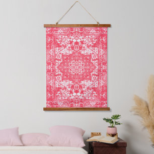Pink Petals on Kilim Dreams Hanging Tapestry