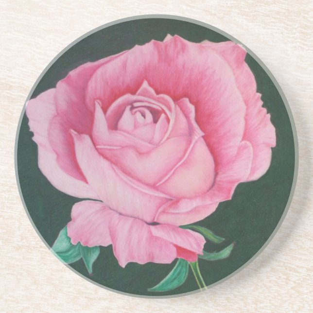 Pink Petals Sandstone Coaster (Front)