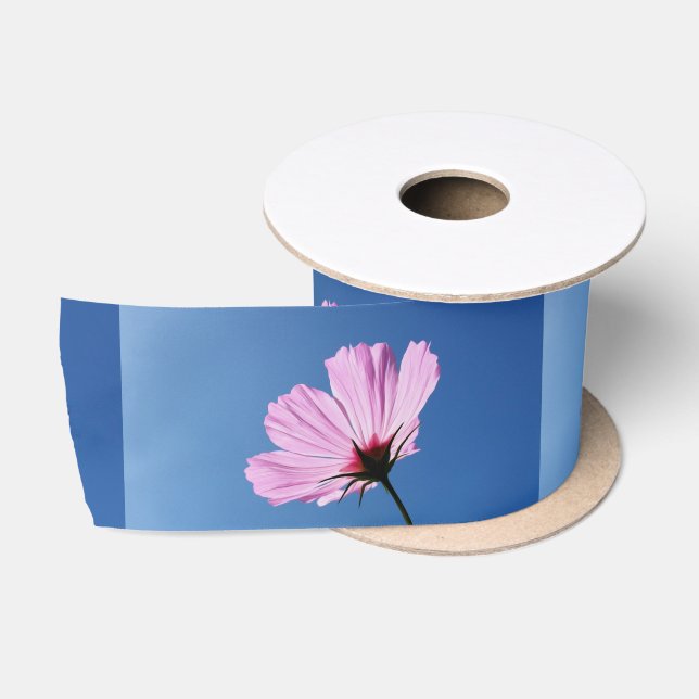 Pink petals satin ribbon (Spool)