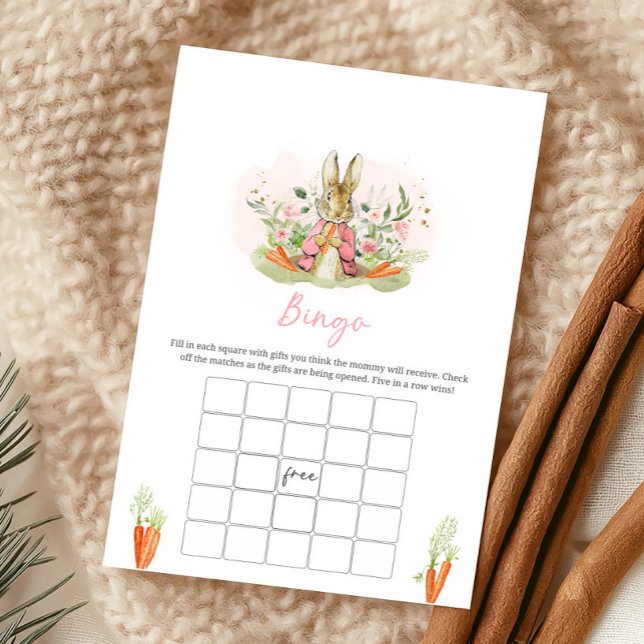 Pink Peter Rabbit Baby Shower Bingo Game (Creator Uploaded)
