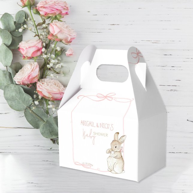 Pink Peter the Rabbit Beatrix Girl Baby Shower Favour Box (Creator Uploaded)
