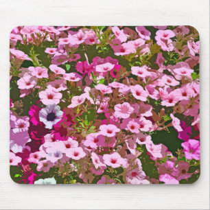 Pink petunia flowers mouse pad