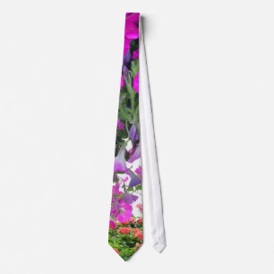 Pink Petunia Geraniums Tie