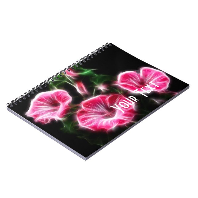 Pink Petunia Surreal Floral Notebook (Left Side)