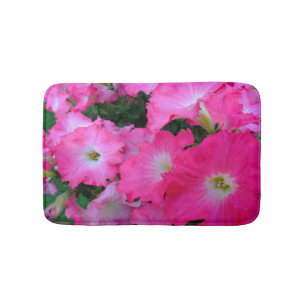 Pink petunias bath mat