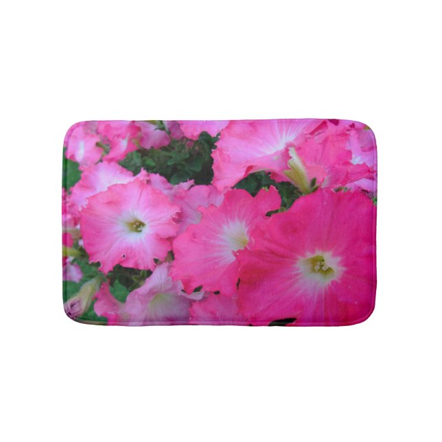 Pink petunias bath mat (Front)
