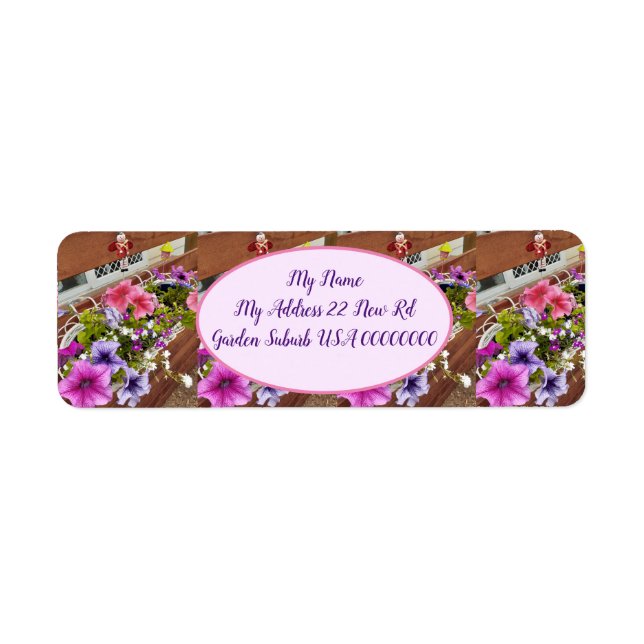 Pink Petunias Purple Flower Floral Cottage Garden (Front)