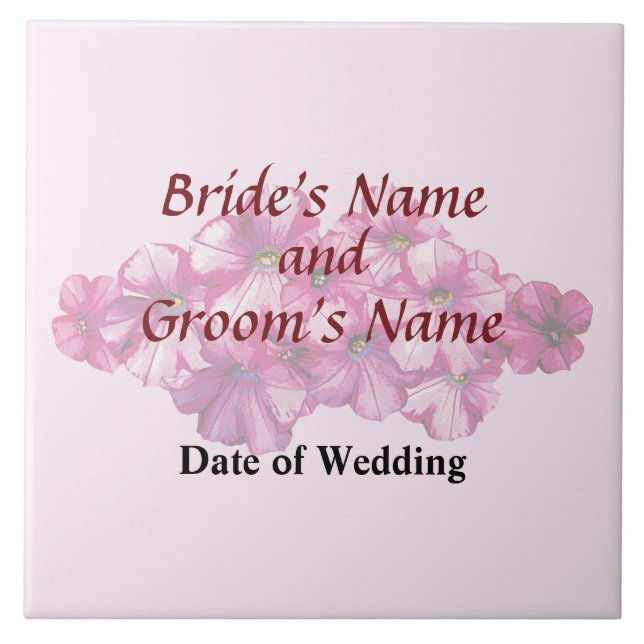 Pink Petunias Wedding Products Tile (Front)