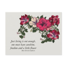 Pink Petunias with Hans C Andersen quote