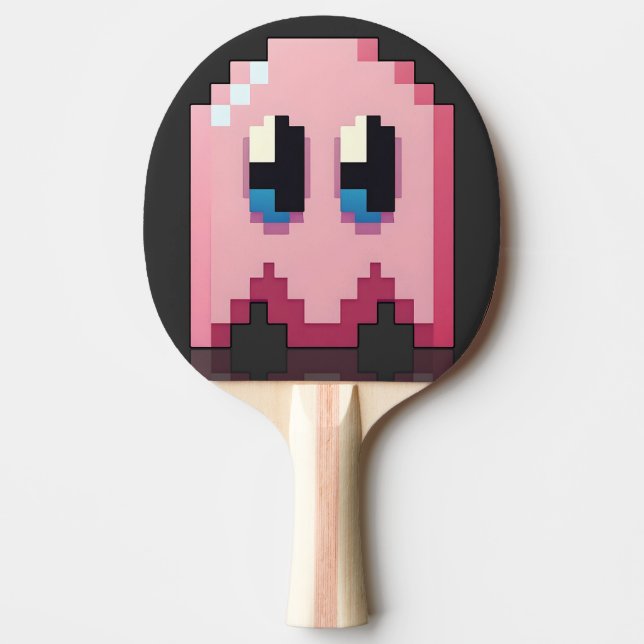 pink phantom pixel art fanart PacMan Ping Pong Paddle (Front)