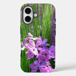 Pink Phlox and Grass Summer Floral iPhone 16 Case