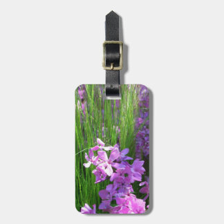 Pink Phlox and Grass Summer Floral Luggage Tag