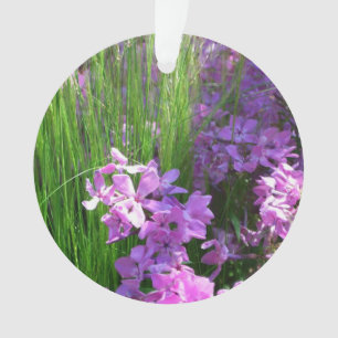 Pink Phlox and Grass Summer Floral Ornament