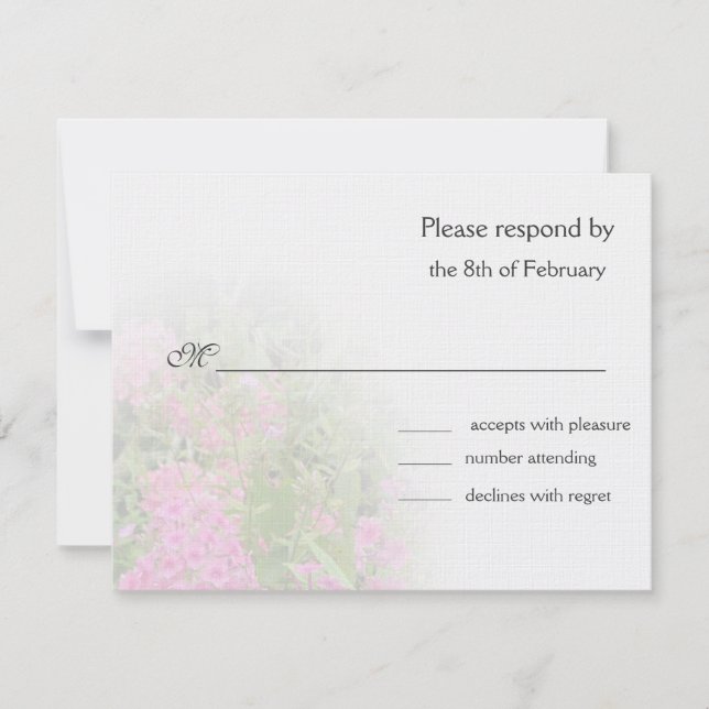 Pink Phlox response card (Front)