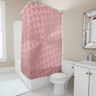 Pink Phoenix with polished metal effect Shower Curtain