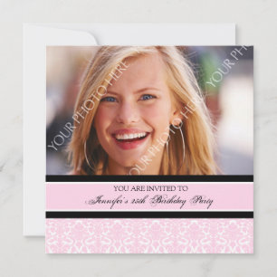 Pink Photo 25th Birthday Party Invitations