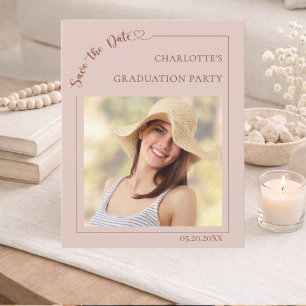 Pink photo Graduation Party Save the Date Flyer