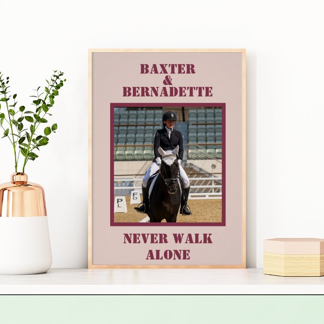 Pink Photo Name Horse Owner Lover Poster (Creator Uploaded)