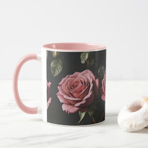 Pink photo realistic rose mug