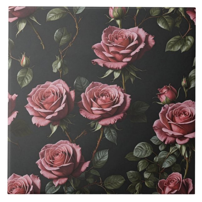 Pink photo realistic rose tile (Front)