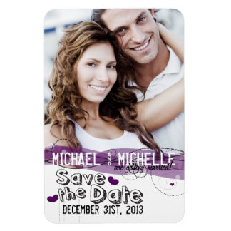 Pink Photo Template Save the Date Magnet