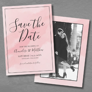 Pink Photo Wedding Save The Date Invitation