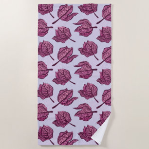 Pink Physalis Flower Pattern Pastel Botanical Beach Towel