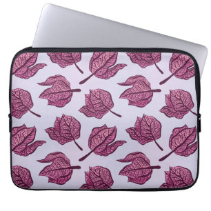 Pink Physalis Flower Pattern Pastel Botanical Laptop Sleeve